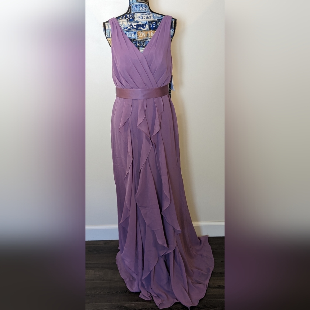 Vera Wang Lilac (Wister) V Neck Tank Wedding Prom Summer Dress NWT